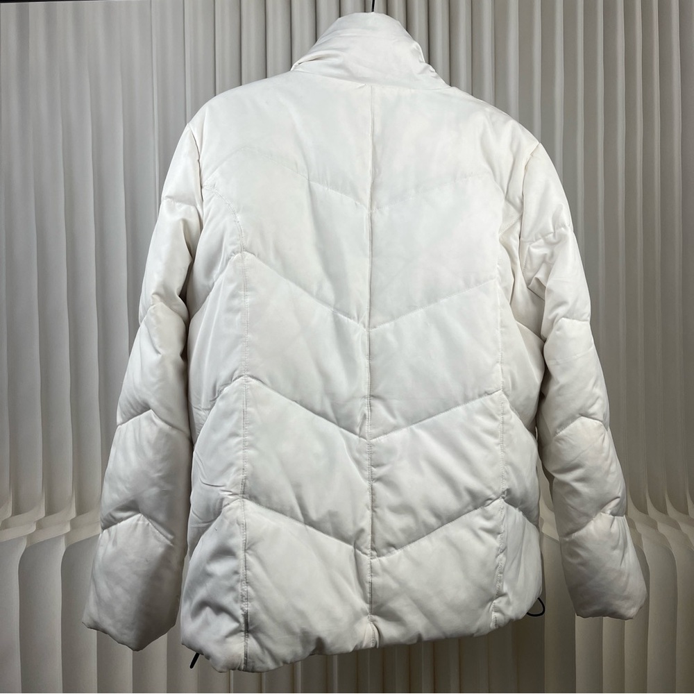 Brandon Thomas Down & Feather Women’s White Puffer Coat Zip & Button - Picture 3 of 16